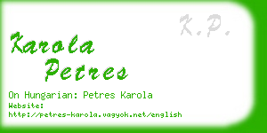 karola petres business card
